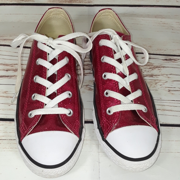 pink all star ox glitter trainers junior